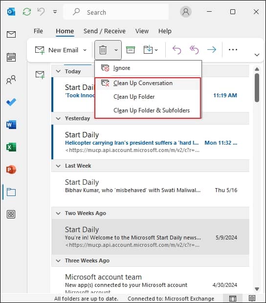 cleaning up module to assist with Outlook