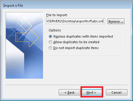 Select path for CSV file