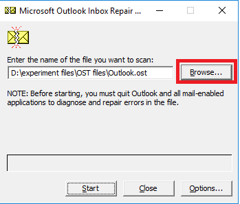 process to repair Errors have been Detected in File Outlook .ost 