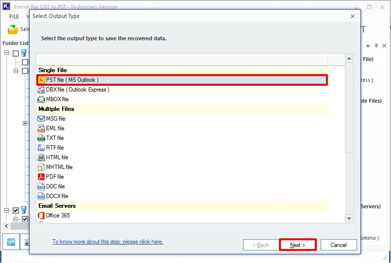 choosepst-as-saving-option