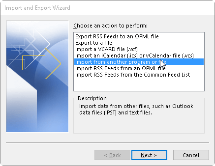 Import from another Program & File