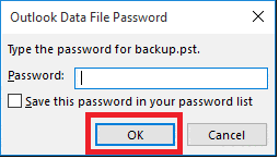 Your password is saved for future use