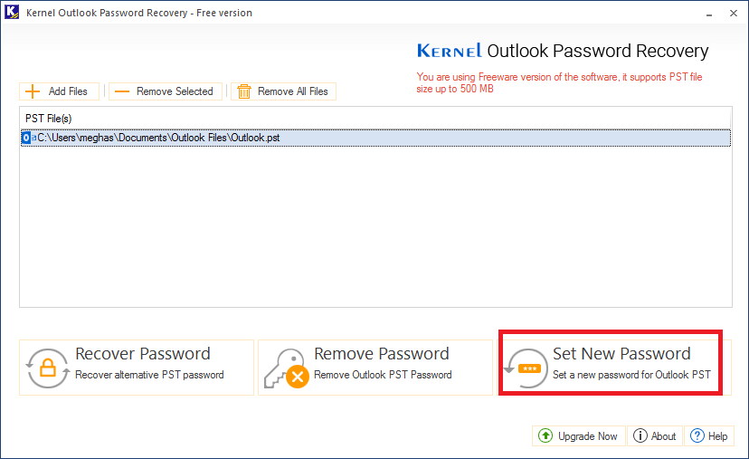 Outlook PST password recovery