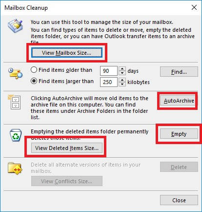 Outlook 2016 Tutorial Mailbox Cleanup Microsoft Training Lesson - Youtube