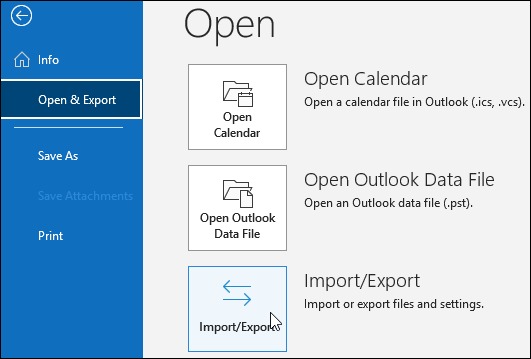 Go to to the File tab and click on Open Import or Export