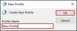 enter profile name 