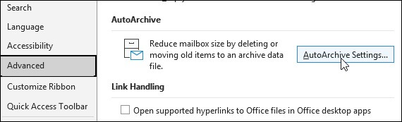 AutoArchive Settings