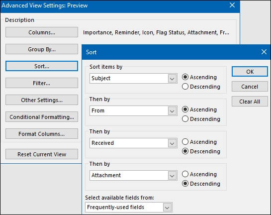 Advanced View Settings