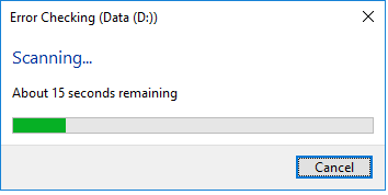 You can click Scan Drive and check any possible error
