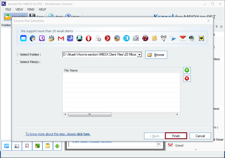 Proceed for MBOX file to PST conversion