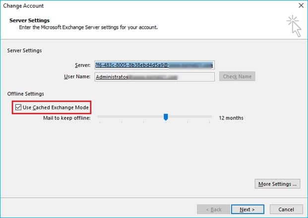 Use Cached Exchange Mode
