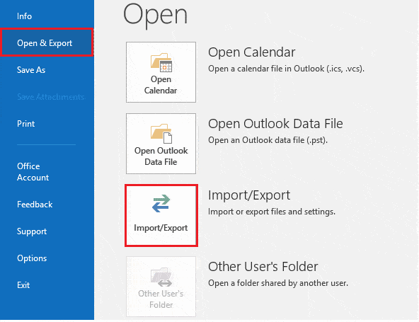 Import & Export to convert ost file