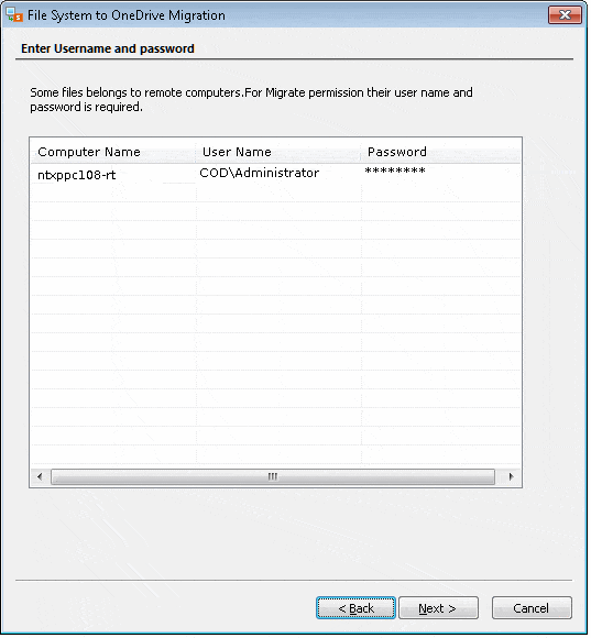 login credentials