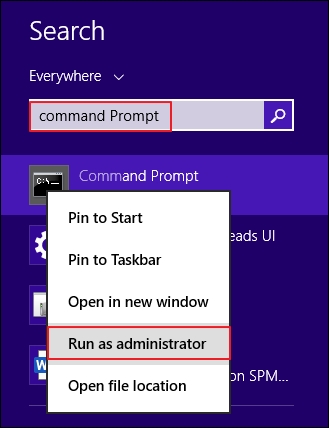 Right click and select Run as administrator