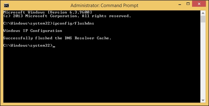 The command prompt wizard will open type ipconfig slace flushdns and run the command