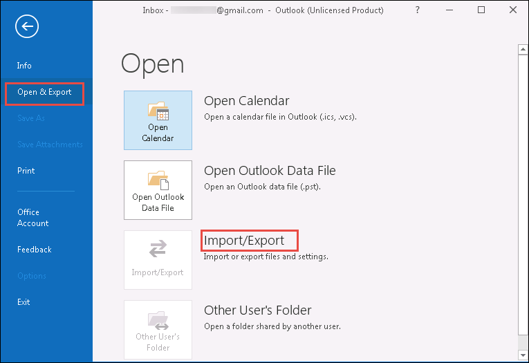 Launch the Outlook application