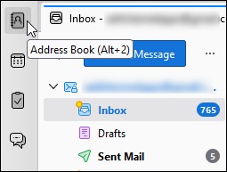 access thunderbird and tap on Address Book