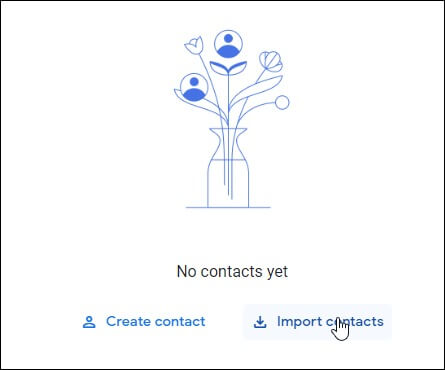 Click on Import contacts