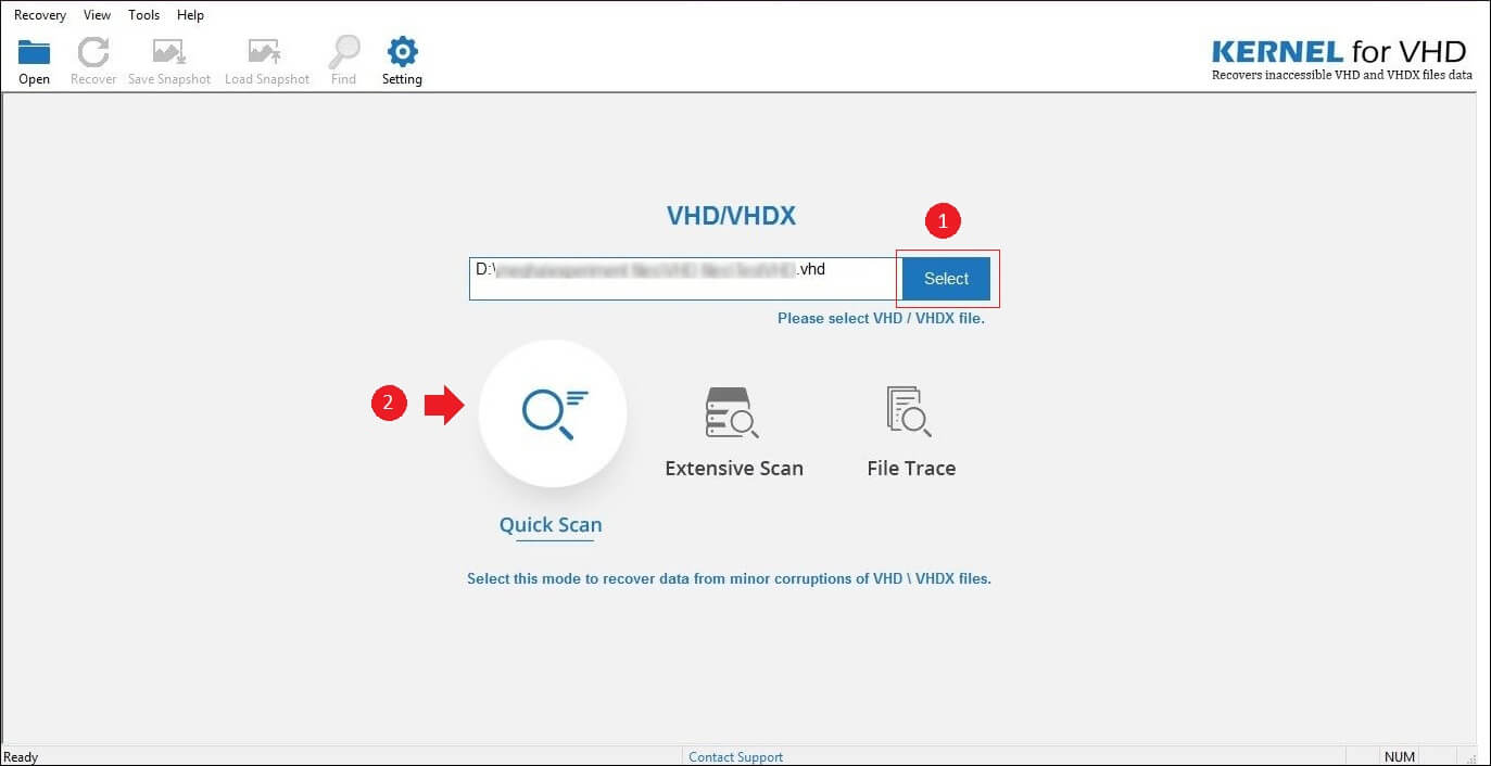 Select damaged file to repair