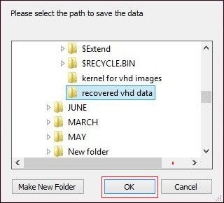 Select a location to save files