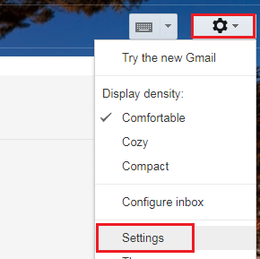 Click on Gear icon and then select Settings