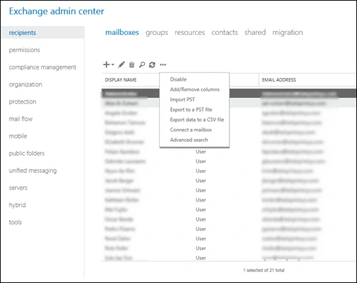 exchange admin center