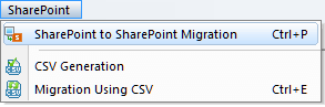 select the SharePoint to SharePoint Migration option