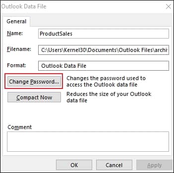 click Advanced then click on Change Password