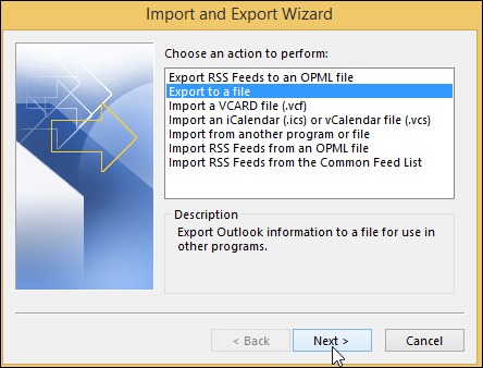 Export to a file