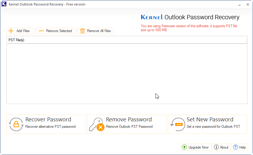 Launch Kernel Outlook Passwords Recovery Software