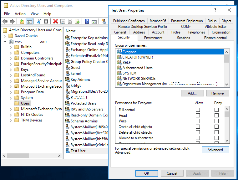  A list of permissions is displayed