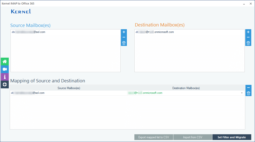 Set filter and migrate