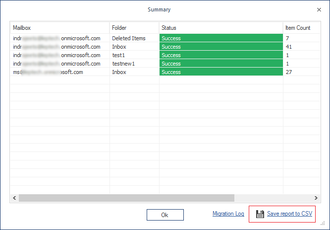 save the backup report to CSV