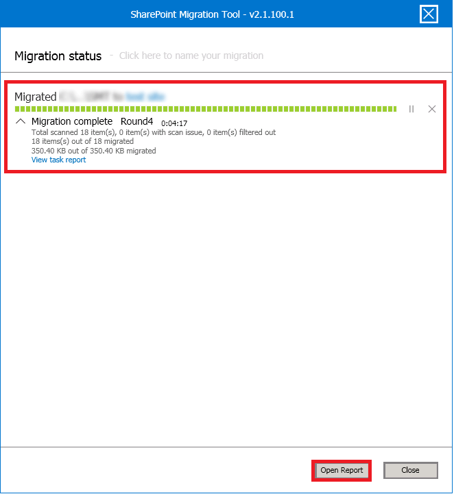 Save the task report in CSV format