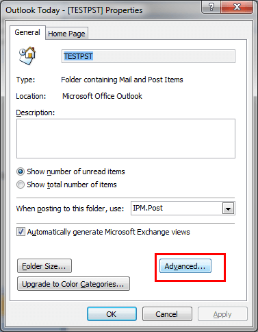 select advanced option