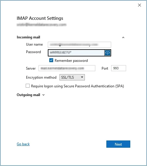 Click on the eye button to view password