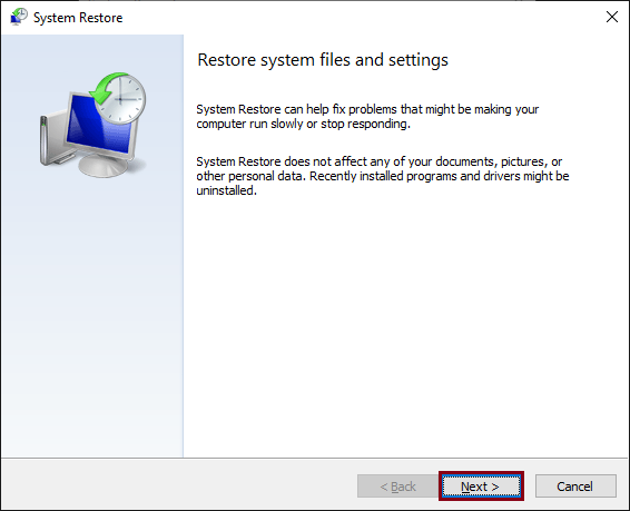 System Restore Files and settings