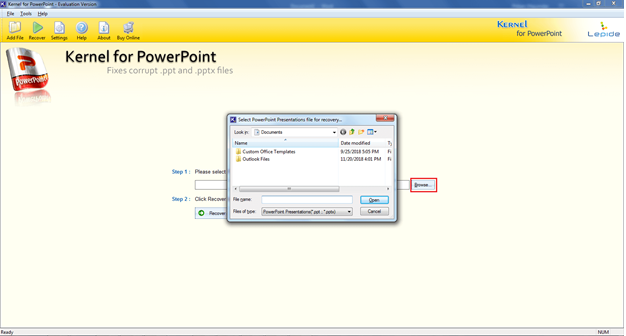 Select PowerPoint File