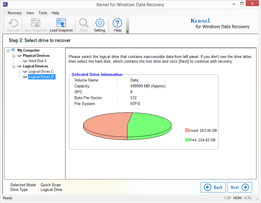 Select the drive