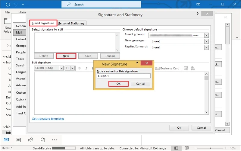 Add name for your Signature