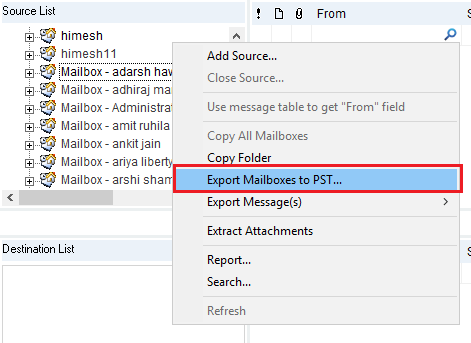 Export EDB mails to PST