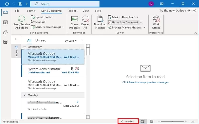 outlook connected