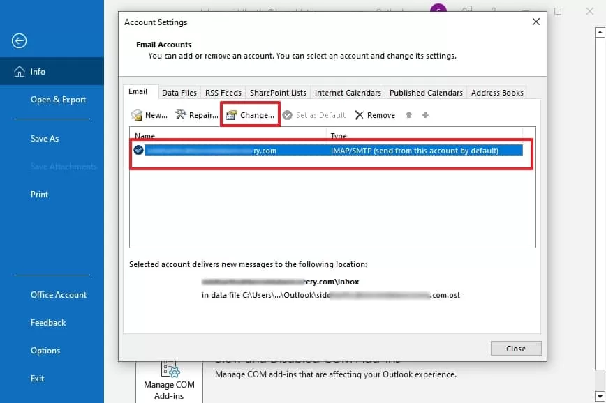 choose email account