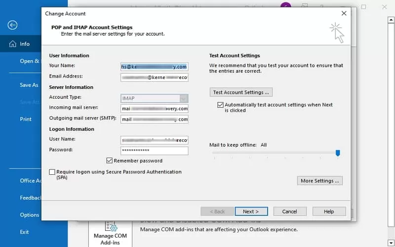 account password