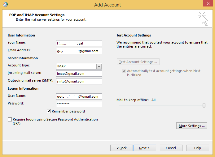 Steps to Manually Configure a Microsoft 365 Account in Outlook