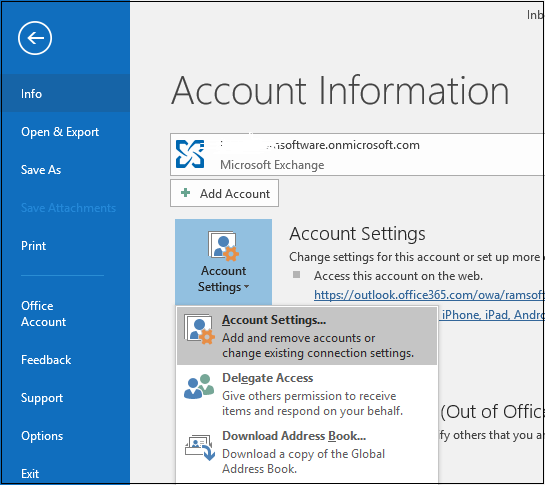 manually configure outlook for office 365