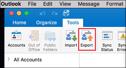 Export Outlook data to OLM