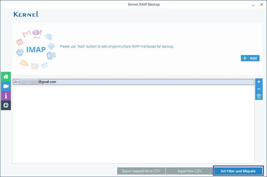 click on the Set filter and migrate