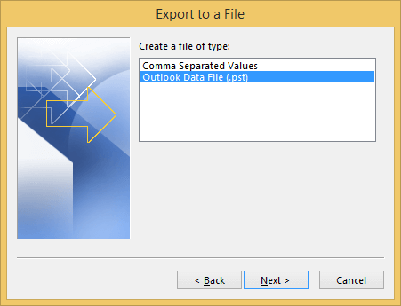 select Outlook files
