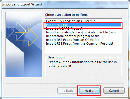 Export to a file